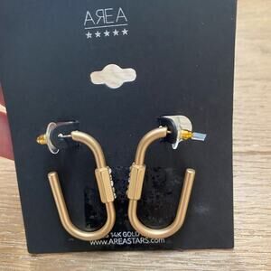 NEW AREA Brass 14 K gold plated earrings
